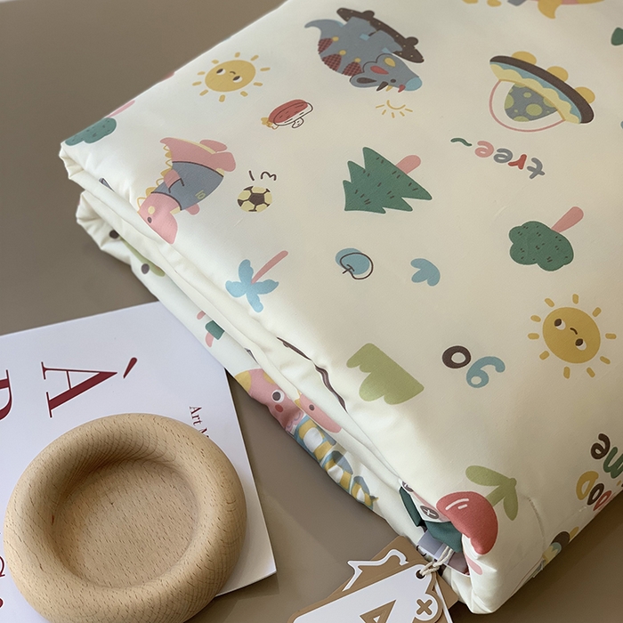 91家纺网 家纺一手货源 找家纺 汇庭 2025新款长绒棉夏被系列 恐龙冒险记