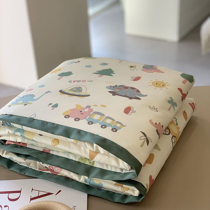 91家纺网 家纺一手货源 找家纺 汇庭 2025新款长绒棉夏被系列 恐龙冒险记