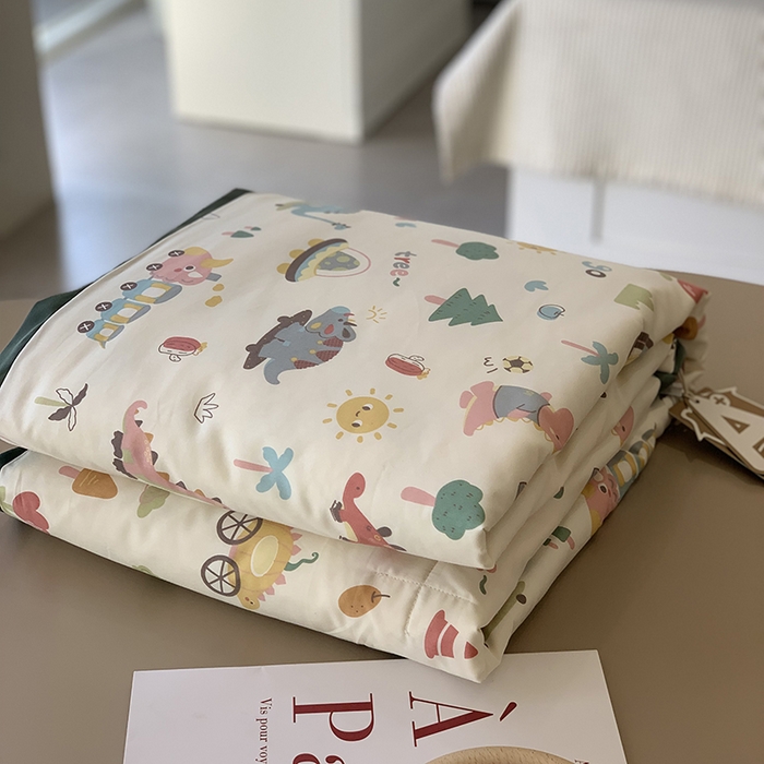 91家纺网 家纺一手货源 找家纺 汇庭 2025新款长绒棉夏被系列 恐龙冒险记