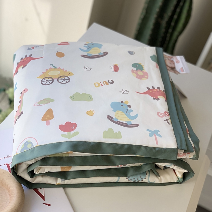 91家纺网 家纺一手货源 找家纺 汇庭 2025新款长绒棉夏被系列 恐龙冒险记