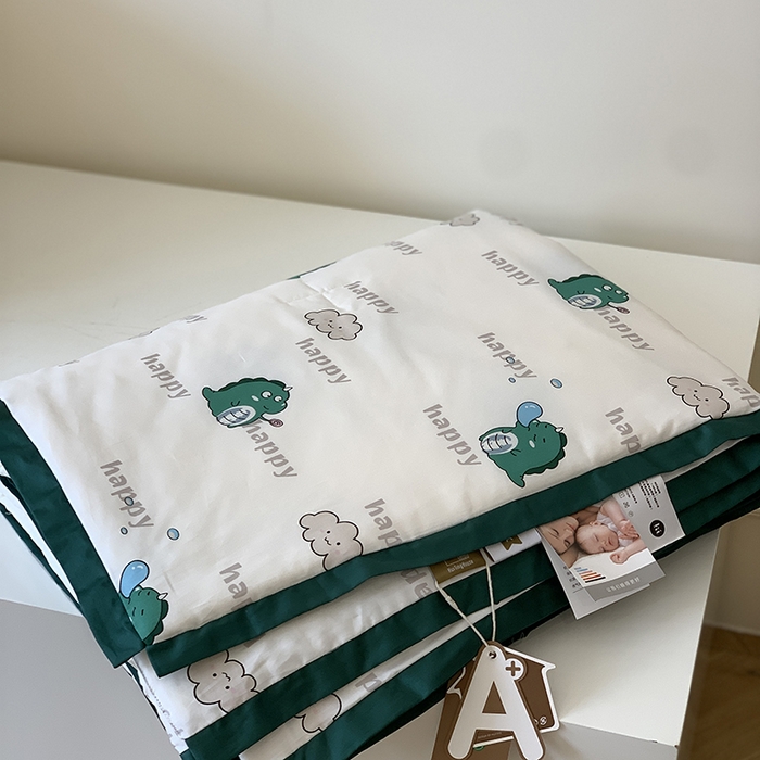 91家纺网 家纺一手货源 找家纺 汇庭 2025新款长绒棉夏被系列 恐龙泡泡