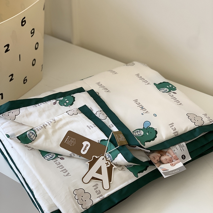 91家纺网 家纺一手货源 找家纺 汇庭 2025新款长绒棉夏被系列 恐龙泡泡