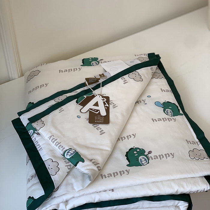 91家纺网 家纺一手货源 找家纺 汇庭 2025新款长绒棉夏被系列 恐龙泡泡