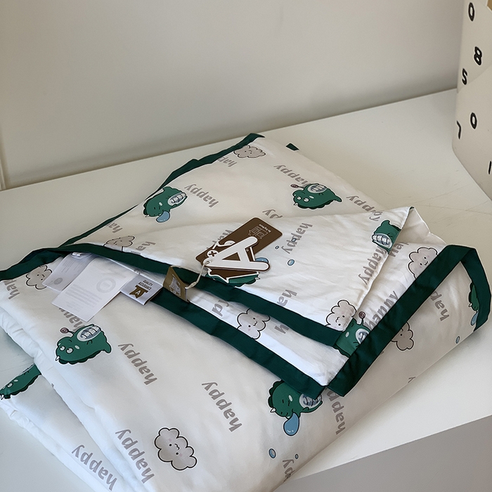 91家纺网 家纺一手货源 找家纺 汇庭 2025新款长绒棉夏被系列 恐龙泡泡