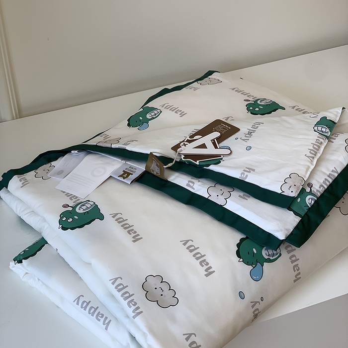 91家纺网 家纺一手货源 找家纺 汇庭 2025新款长绒棉夏被系列 恐龙泡泡