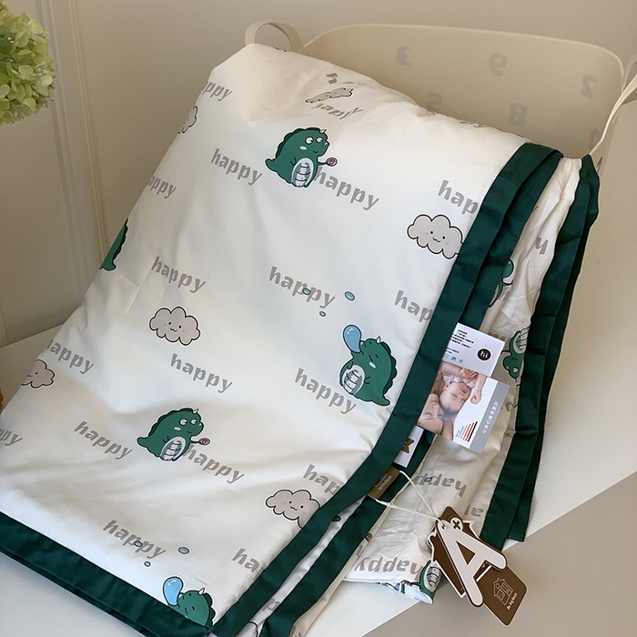 91家纺网 家纺一手货源 找家纺 汇庭 2025新款长绒棉夏被系列 恐龙泡泡