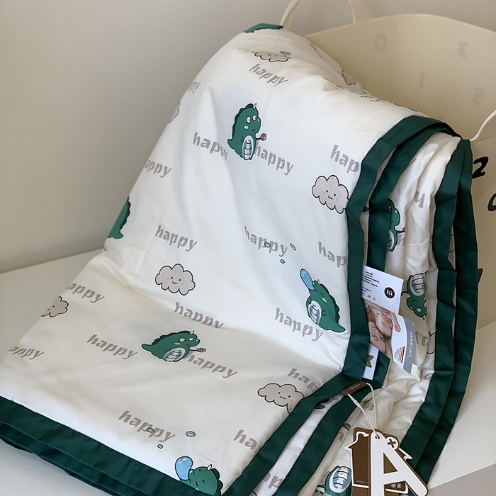 91家纺网 家纺一手货源 找家纺 汇庭 2025新款长绒棉夏被系列 恐龙泡泡