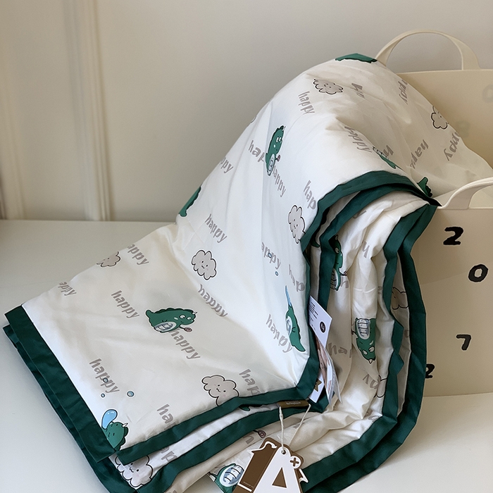 91家纺网 家纺一手货源 找家纺 汇庭 2025新款长绒棉夏被系列 恐龙泡泡