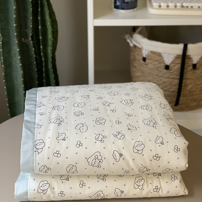 91家纺网 家纺一手货源 找家纺 汇庭 2025新款长绒棉夏被系列 泡泡小兔