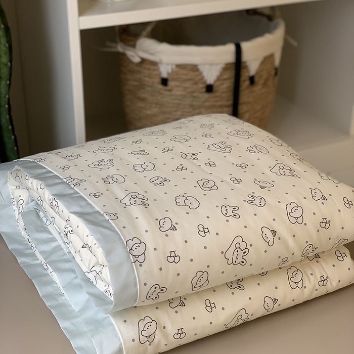 91家纺网 家纺一手货源 找家纺 汇庭 2025新款长绒棉夏被系列 泡泡小兔