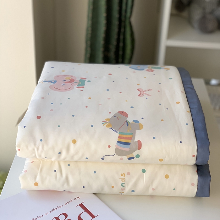 91家纺网 家纺一手货源 找家纺 汇庭 2025新款长绒棉夏被系列 泡泡小象