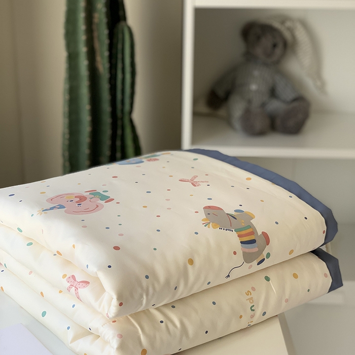 91家纺网 家纺一手货源 找家纺 汇庭 2025新款长绒棉夏被系列 泡泡小象