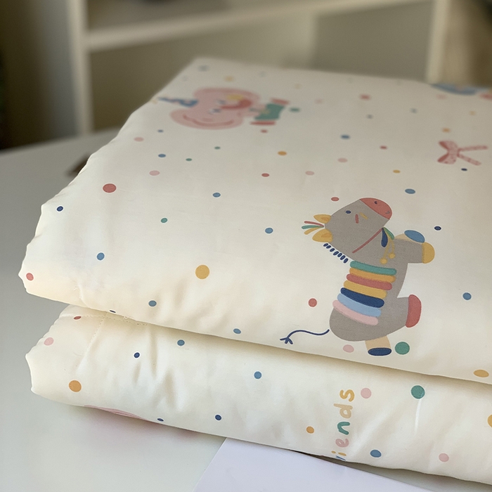 91家纺网 家纺一手货源 找家纺 汇庭 2025新款长绒棉夏被系列 泡泡小象