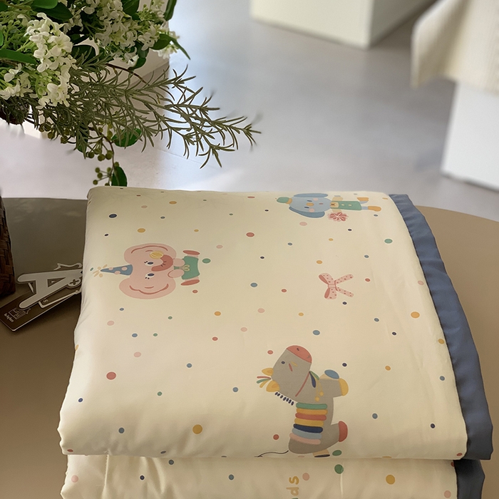 91家纺网 家纺一手货源 找家纺 汇庭 2025新款长绒棉夏被系列 泡泡小象