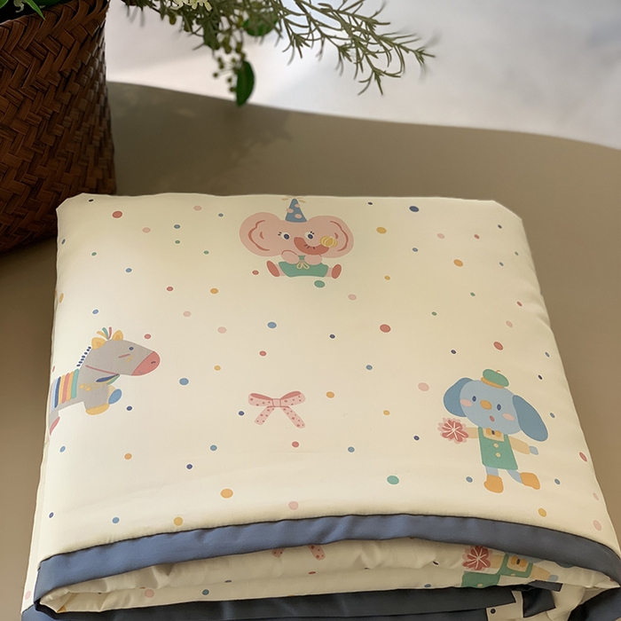 91家纺网 家纺一手货源 找家纺 汇庭 2025新款长绒棉夏被系列 泡泡小象