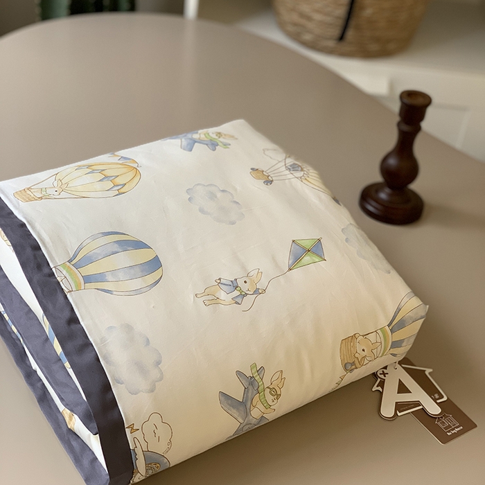 91家纺网 家纺一手货源 找家纺 汇庭 2025新款长绒棉夏被系列 气球小兔