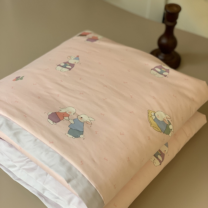 91家纺网 家纺一手货源 找家纺 汇庭 2025新款长绒棉夏被系列 软萌小兔