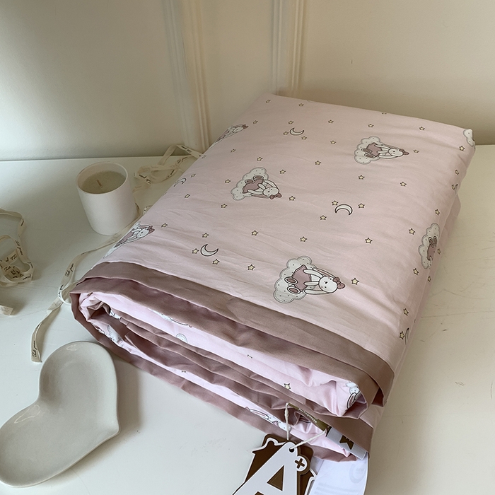 91家纺网 家纺一手货源 找家纺 汇庭 2025新款长绒棉夏被系列 甜心兔