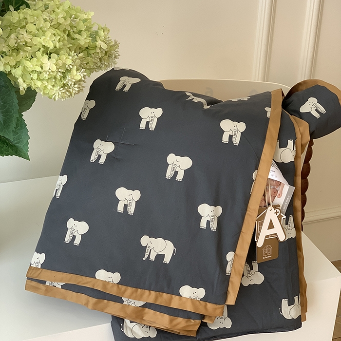 91家纺网 家纺一手货源 找家纺 汇庭 2025新款长绒棉夏被系列 象多多