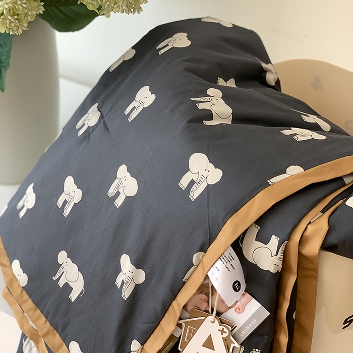 91家纺网 家纺一手货源 找家纺 汇庭 2025新款长绒棉夏被系列 象多多