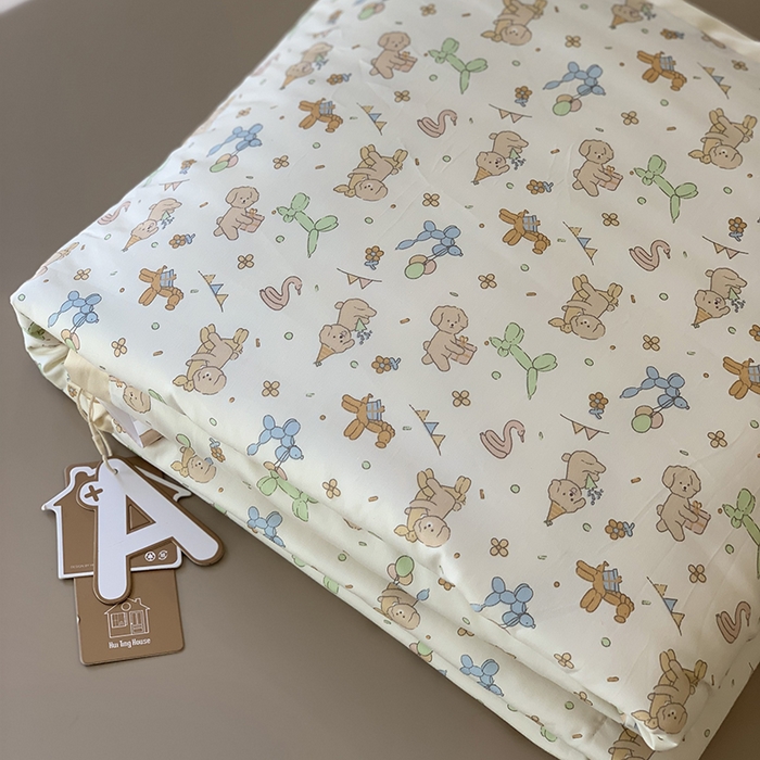 91家纺网 家纺一手货源 找家纺 汇庭 2025新款长绒棉夏被系列 小狗派对