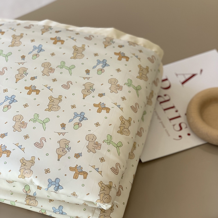 91家纺网 家纺一手货源 找家纺 汇庭 2025新款长绒棉夏被系列 小狗派对