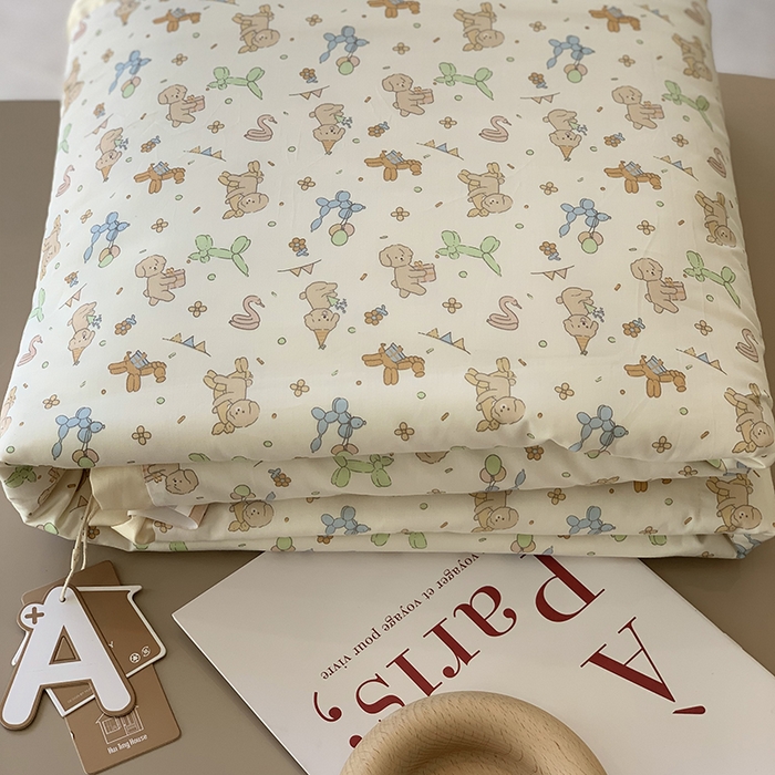 91家纺网 家纺一手货源 找家纺 汇庭 2025新款长绒棉夏被系列 小狗派对