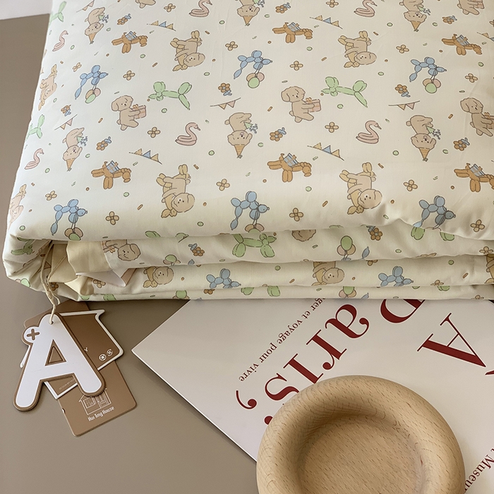 91家纺网 家纺一手货源 找家纺 汇庭 2025新款长绒棉夏被系列 小狗派对