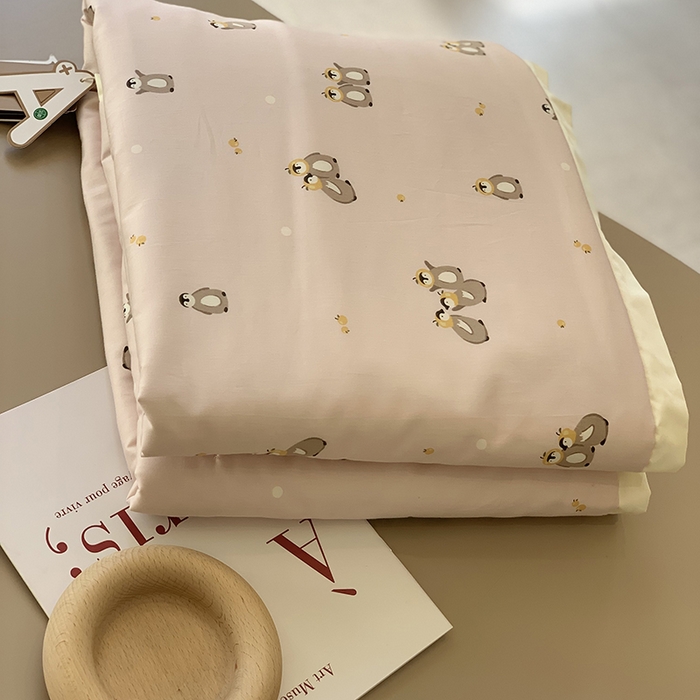 91家纺网 家纺一手货源 找家纺 汇庭 2025新款长绒棉夏被系列 小企鹅