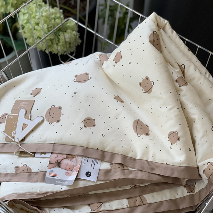 91家纺网 家纺一手货源 找家纺 汇庭 2025新款长绒棉夏被系列 星空小熊