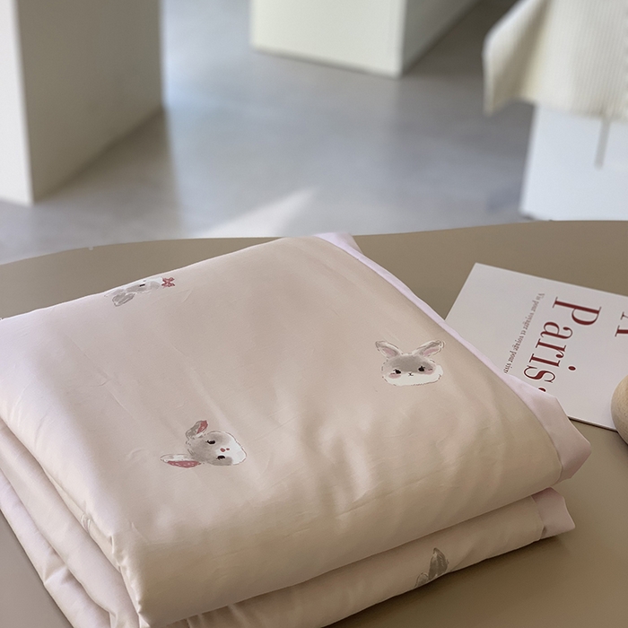 91家纺网 家纺一手货源 找家纺 汇庭 2025新款长绒棉夏被系列 脏脏兔