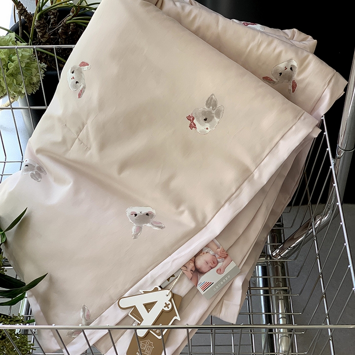 91家纺网 家纺一手货源 找家纺 汇庭 2025新款长绒棉夏被系列 脏脏兔