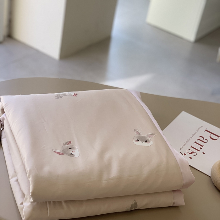 91家纺网 家纺一手货源 找家纺 汇庭 2025新款长绒棉夏被系列 脏脏兔