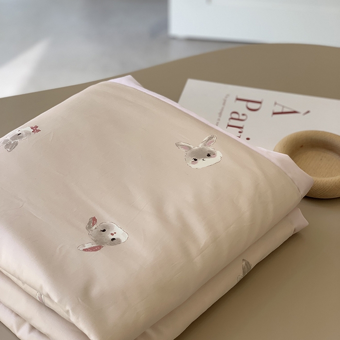 91家纺网 家纺一手货源 找家纺 汇庭 2025新款长绒棉夏被系列 脏脏兔