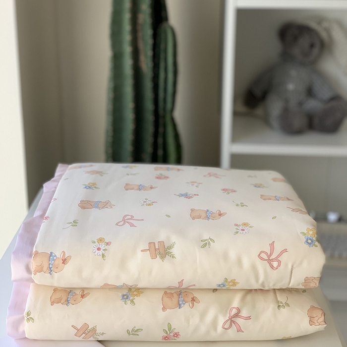 汇庭 2025新款长绒棉夏被系列 芝士兔粉