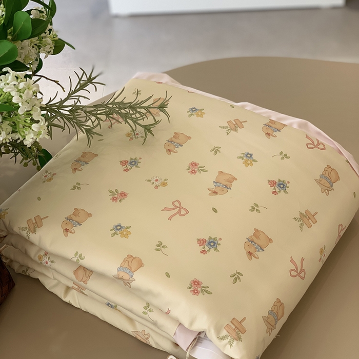 91家纺网 家纺一手货源 找家纺 汇庭 2025新款长绒棉夏被系列 芝士兔粉