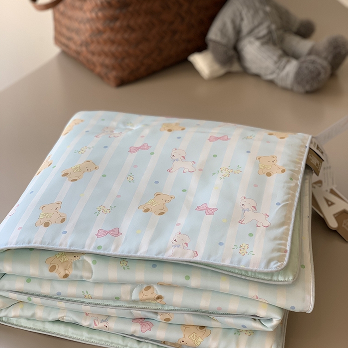 91家纺网 家纺一手货源 找家纺 汇庭 2025新款A类莱赛尔夏被系列 幸运蓝