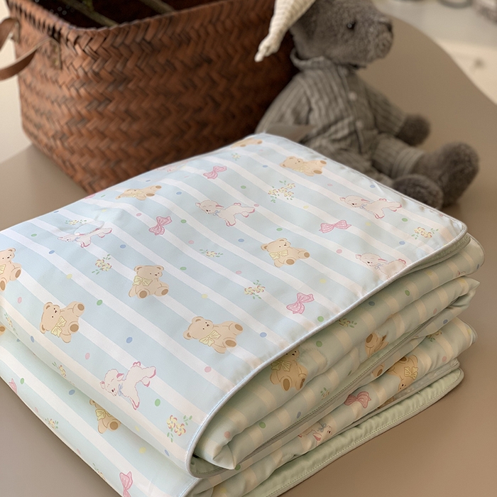 91家纺网 家纺一手货源 找家纺 汇庭 2025新款A类莱赛尔夏被系列 幸运蓝