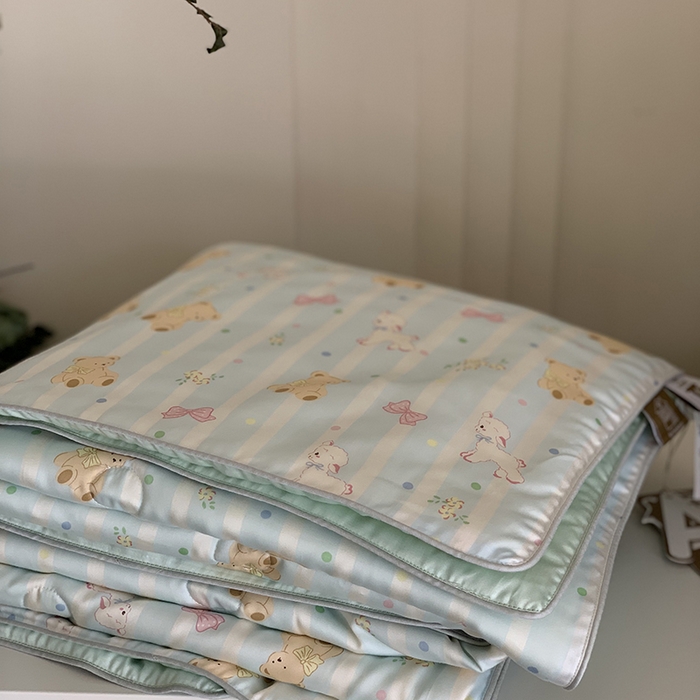 91家纺网 家纺一手货源 找家纺 汇庭 2025新款A类莱赛尔夏被系列 幸运蓝