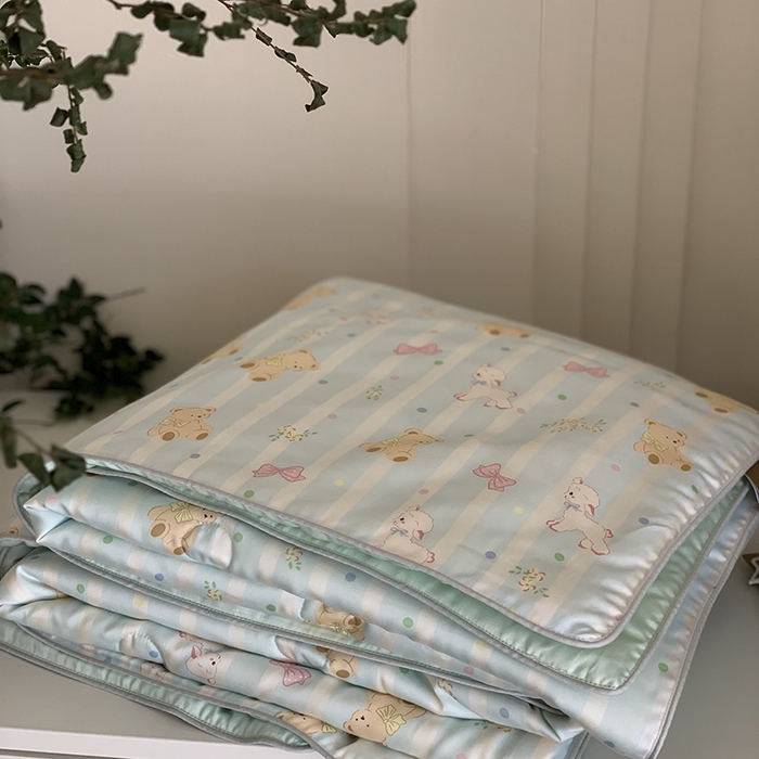 91家纺网 家纺一手货源 找家纺 汇庭 2025新款A类莱赛尔夏被系列 幸运蓝