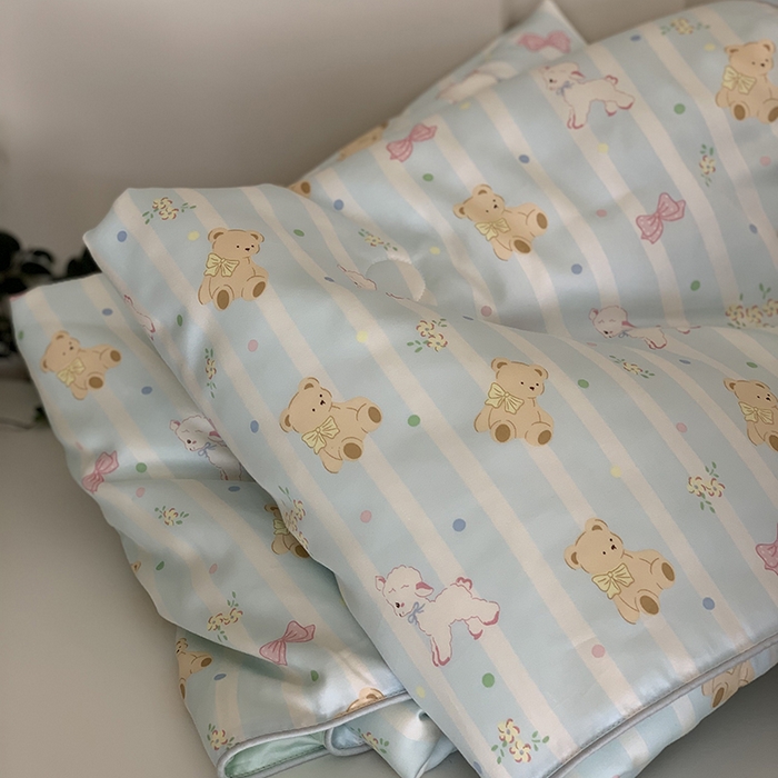 91家纺网 家纺一手货源 找家纺 汇庭 2025新款A类莱赛尔夏被系列 幸运蓝