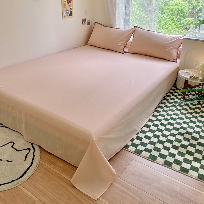 91家纺网 家纺一手货源 找家纺 瑞莱 2025新款全棉轻奢水洗棉贝壳绣四件套 粉玉