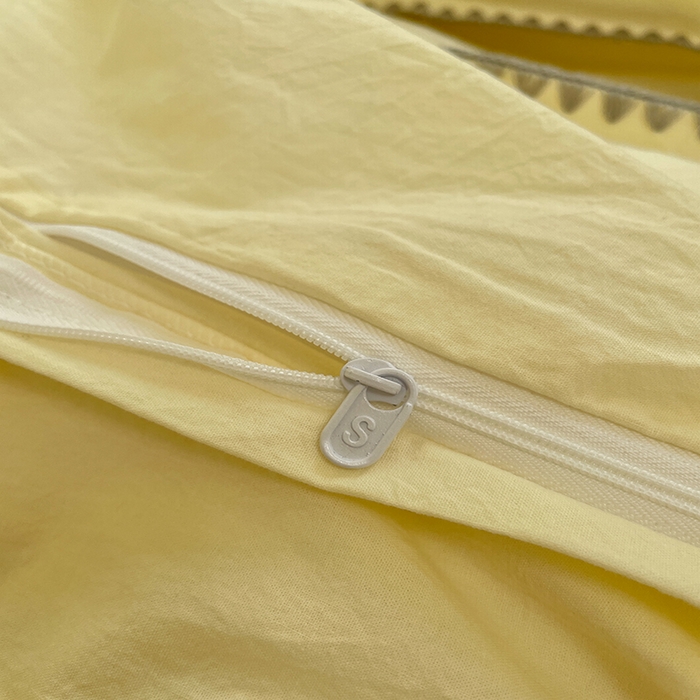 91家纺网 家纺一手货源 找家纺 瑞莱 2025新款全棉轻奢水洗棉贝壳绣四件套 米黄