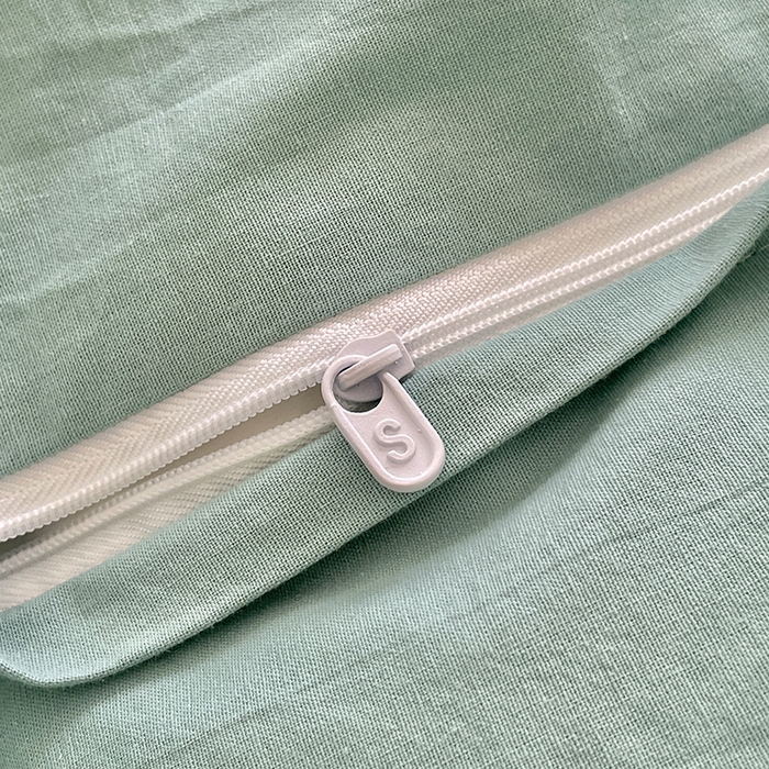 91家纺网 家纺一手货源 找家纺 瑞莱 2025新款全棉轻奢水洗棉贝壳绣四件套 水绿