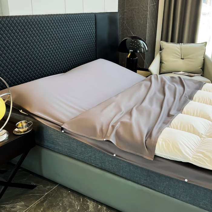 91家纺网 家纺一手货源 找家纺 （总）柒星睡袋 2025新款60贡缎全棉纯色隔脏睡袋