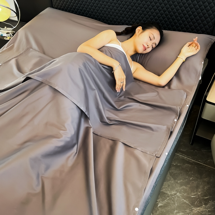91家纺网 家纺一手货源 找家纺 （总）柒星睡袋 2025新款60贡缎全棉纯色隔脏睡袋