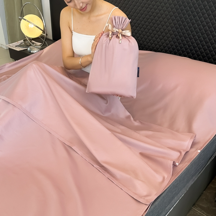 91家纺网 家纺一手货源 找家纺 柒星睡袋 2025新款60贡缎全棉纯色隔脏睡袋 优雅紫