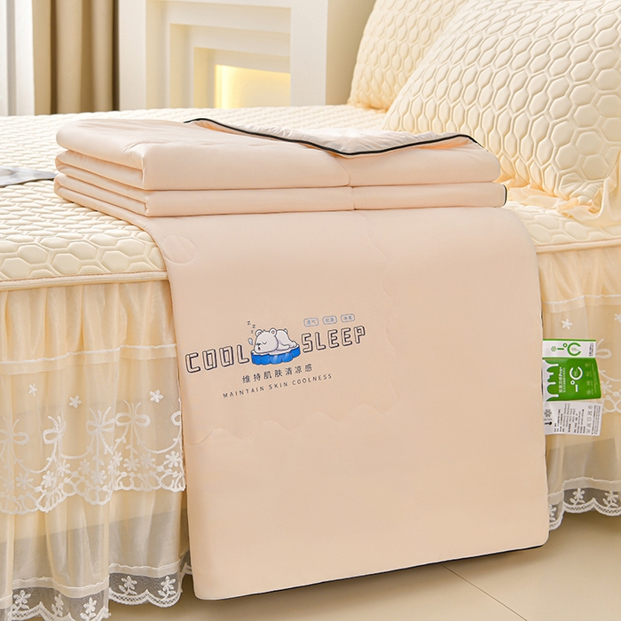 91家纺网 家纺一手货源 找家纺 （总）畅畅家纺 2025新款夏季凉感丝唯美纯色凉席夏被夏凉被空调被四件套