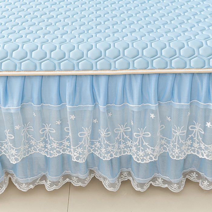 91家纺网 家纺一手货源 找家纺 畅畅家纺 2025新款夏季凉感丝唯美纯色凉席夏被夏凉被空调被四件套 唯美-天蓝