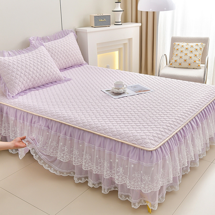 91家纺网 家纺一手货源 找家纺 畅畅家纺 2025新款夏季凉感丝唯美纯色凉席夏被夏凉被空调被四件套 唯美-云紫